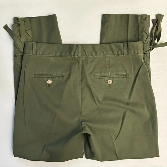 Banana Republic Avery Pant  Straight Leg Ankle Tie Cropped Chino Green 0 Short - Picture 15 of 16